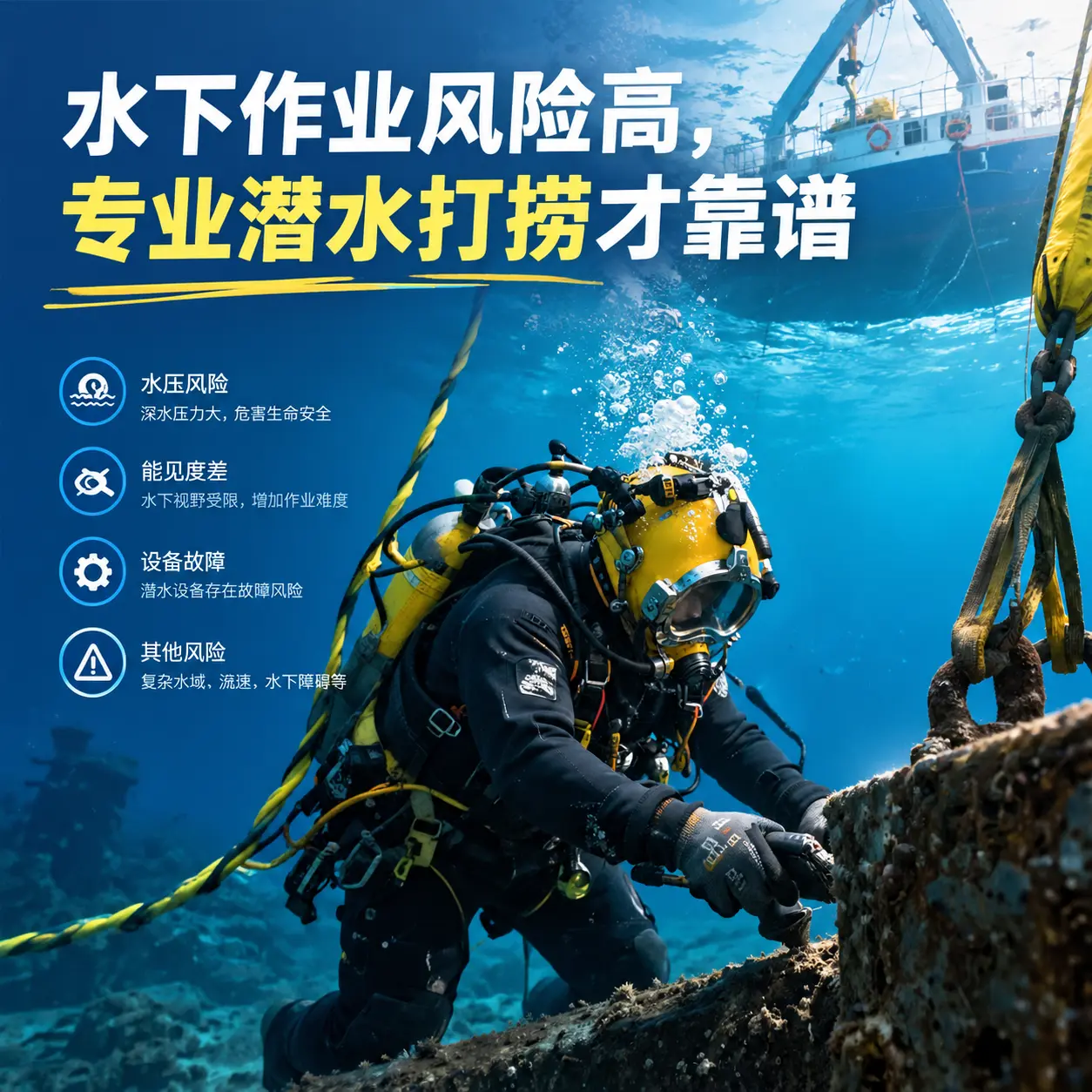 水下作业风险高，临高专业潜水打捞才靠谱